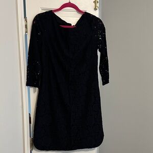 Vince Camuto Black Long Sleeve Lace Dress